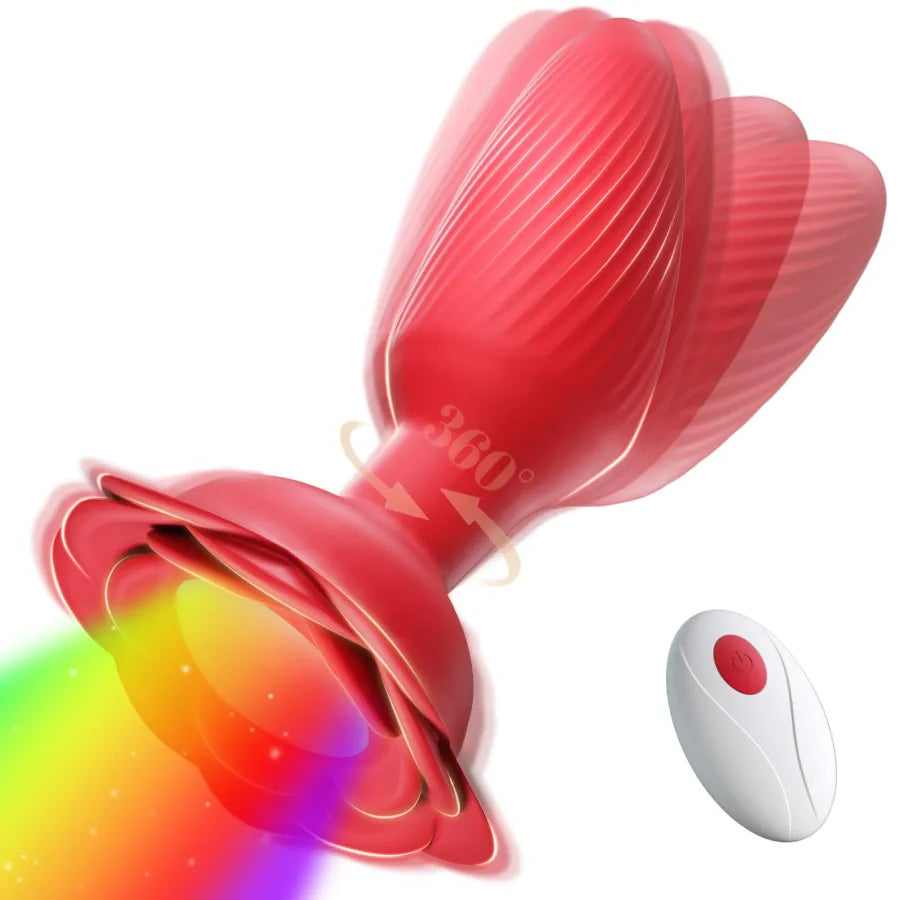 😍360° Rose Rotating Butt Plug Vibrator – Entfachen Sie Lust und Leidenschaft💖