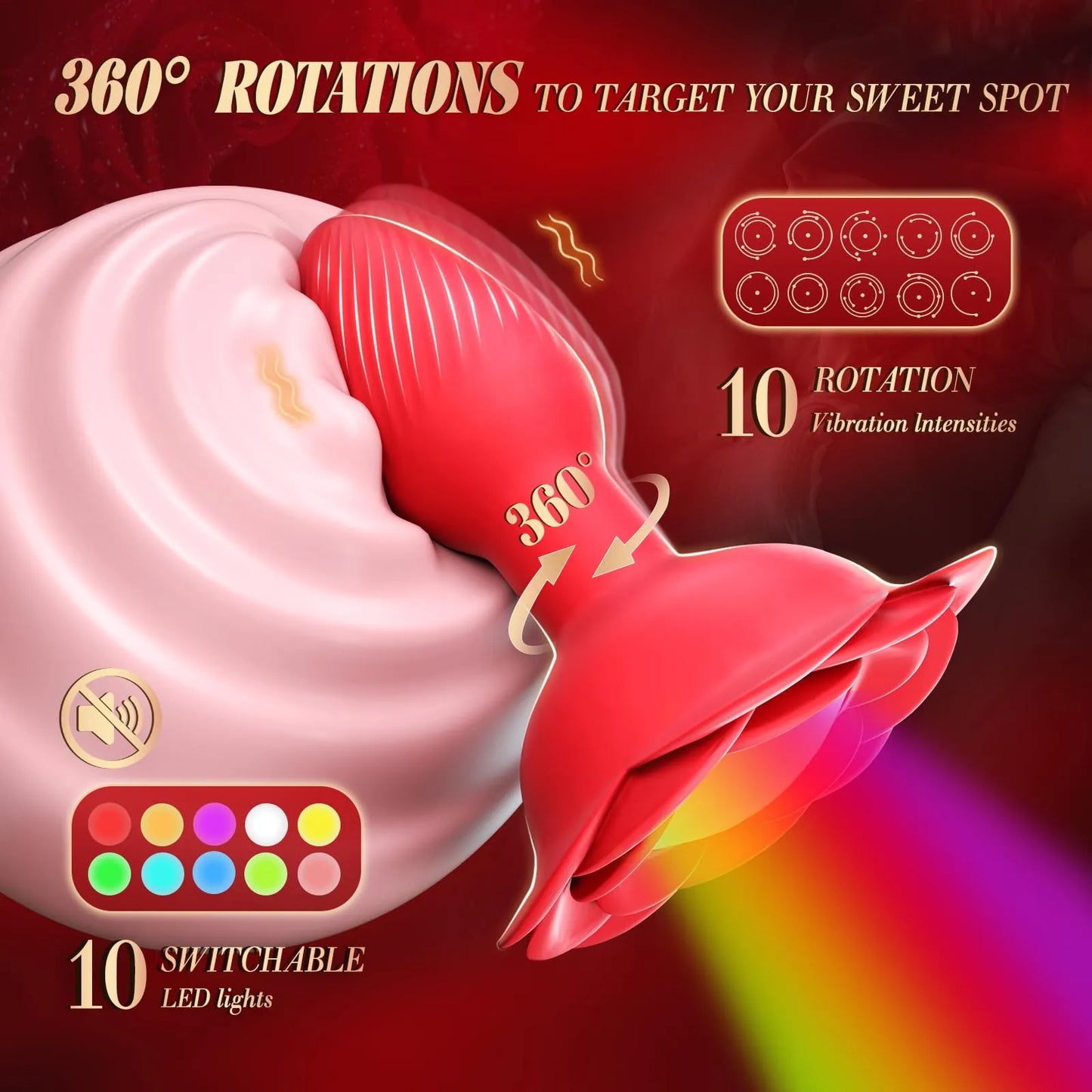 😍360° Rose Rotating Butt Plug Vibrator – Entfachen Sie Lust und Leidenschaft💖