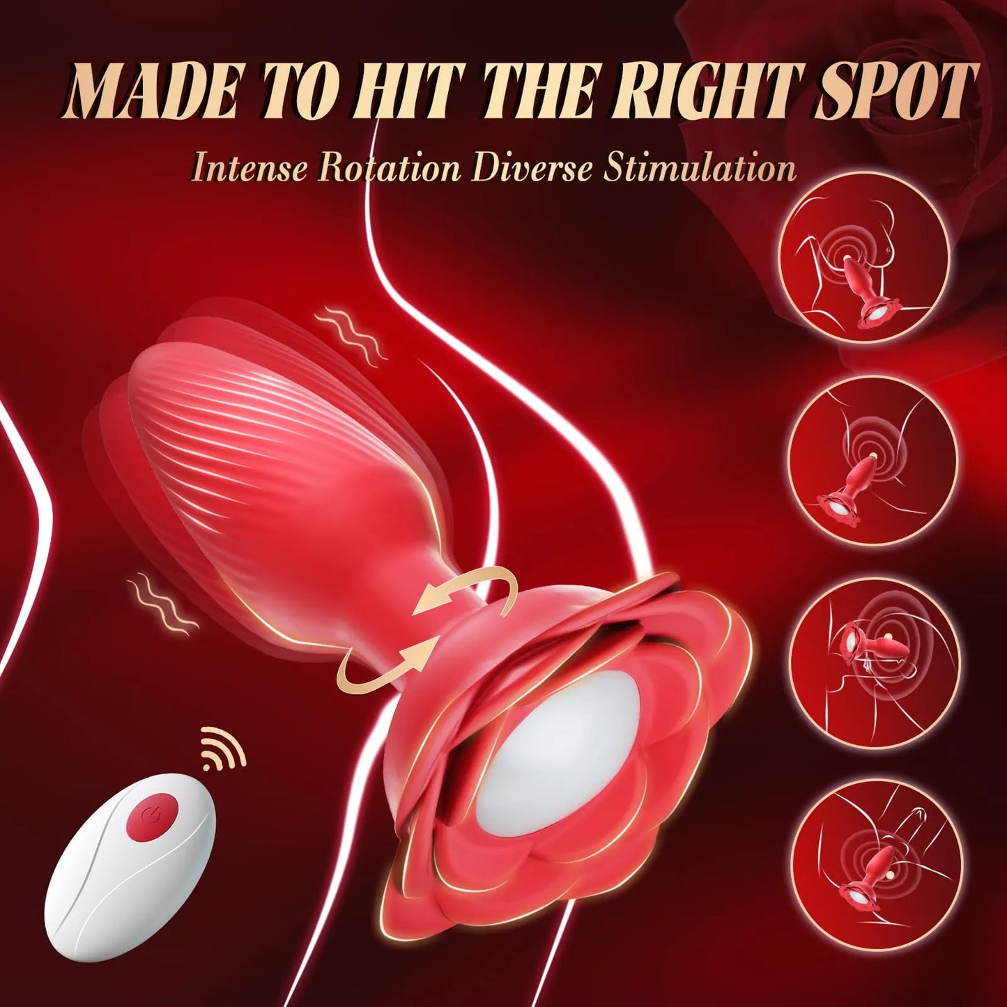 😍360° Rose Rotating Butt Plug Vibrator – Entfachen Sie Lust und Leidenschaft💖