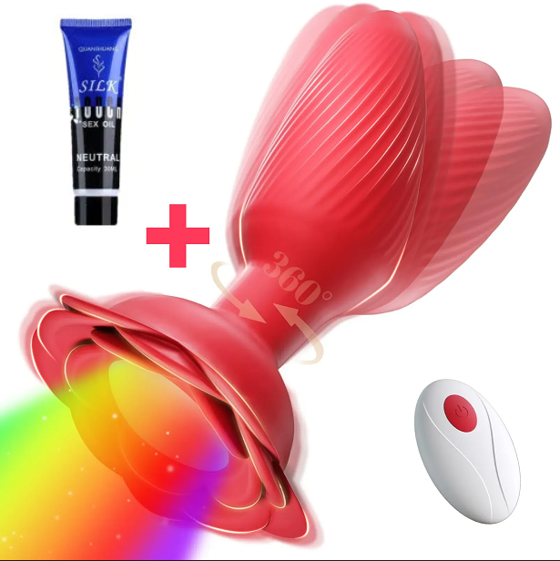 😍360° Rose Rotating Butt Plug Vibrator – Entfachen Sie Lust und Leidenschaft💖