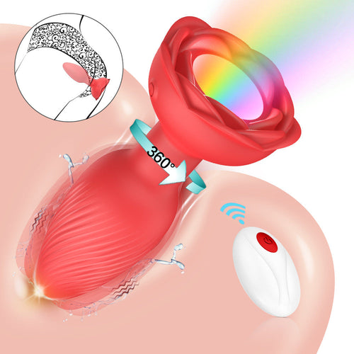 😍360° Rose Rotating Butt Plug Vibrator – Entfachen Sie Lust und Leidenschaft💖