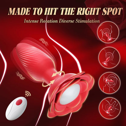 😍360° Rose Rotating Butt Plug Vibrator – Entfachen Sie Lust und Leidenschaft💖