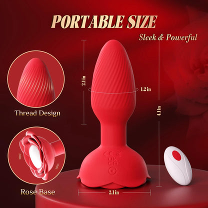 😍360° Rose Rotating Butt Plug Vibrator – Entfachen Sie Lust und Leidenschaft💖
